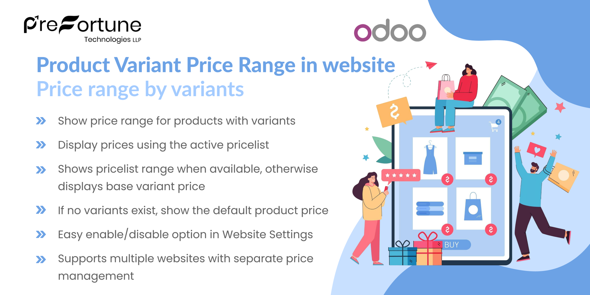 Product Variant Price Range in Website