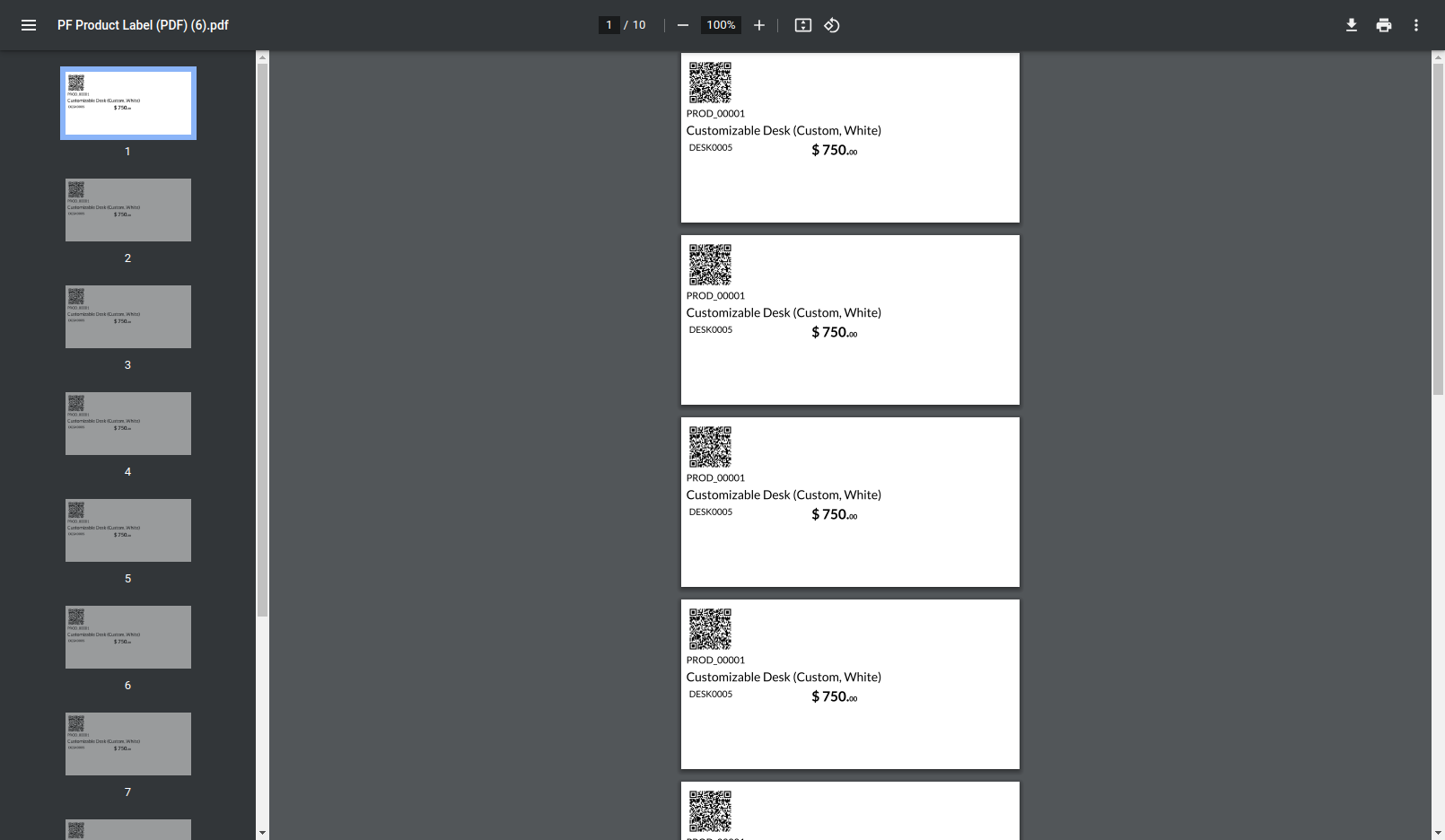 11. View: DymoThe PDF view of dymo option.